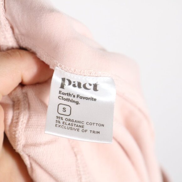 Pact Organic Cotton Pale Pink Jogger Pants Womens Small Pull On Comfort Casual - Picture 5 of 6